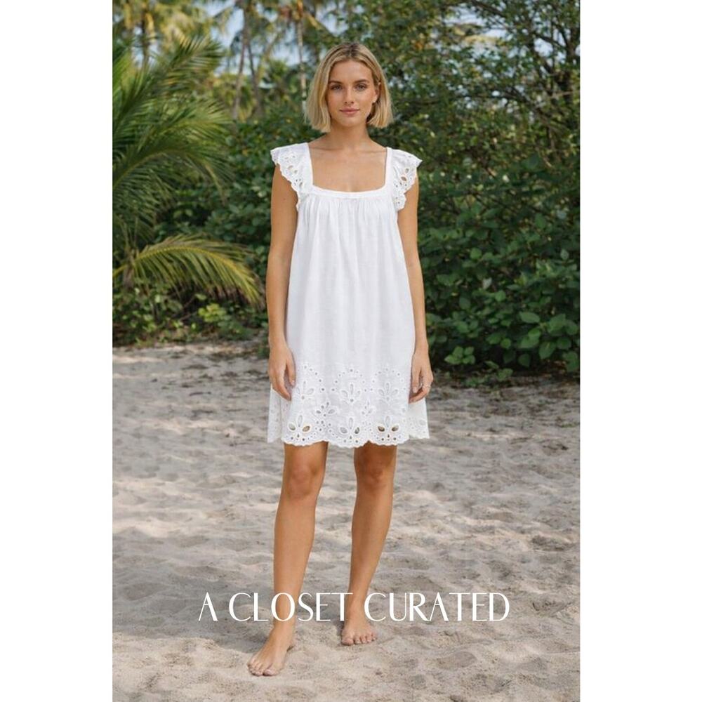 Mes Demoiselles Pallenis Embroidered Mini Dress White NWT XS